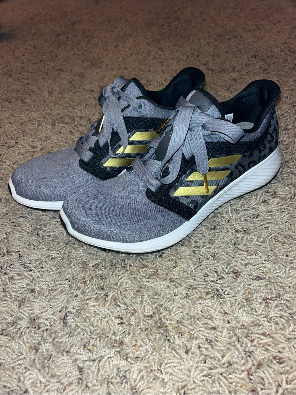 adidas Gray and Gold Athletic Sneakers